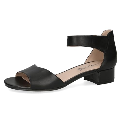 CAPRICE Damen Sandalen mit Absatz aus Leder mit Riemchen, Schwarz (Black Nappa), 38.5 EU von CAPRICE