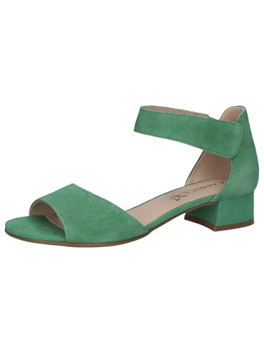 CAPRICE Damen Sandalen mit Absatz aus Leder mit Riemchen, Grün (Green Suede), 38.5 EU von CAPRICE