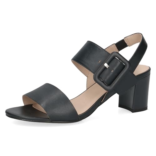 CAPRICE Damen Sandalen mit Absatz aus Leder mit Fußbett, Blau (Ocean Nappa), 40 EU von CAPRICE