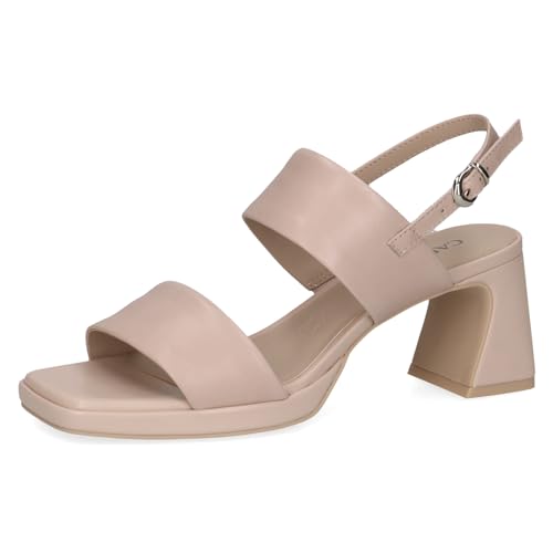 CAPRICE Damen Sandalen mit Absatz aus Leder mit Lack, Beige (Rose Nappa), 38 EU von CAPRICE