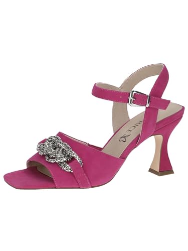 CAPRICE Damen Sandalen mit Absatz aus Leder mit Riemchen, Lila (Fuchsia Suede), 38 EU von CAPRICE