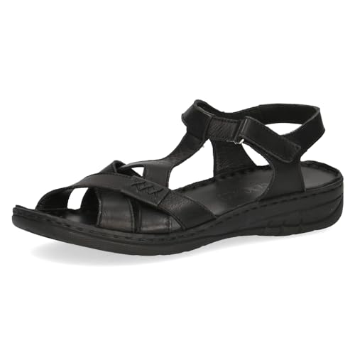 CAPRICE Damen Sandalen mit Absatz aus Leder Bequem, Schwarz (Black Nappa), 37 EU von CAPRICE