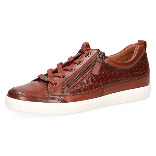 CAPRICE Damen Schnürhalbschuhe, Frauen Bequemschuh, Ladies feminin elegant Women's Woman Freizeit leger schnürer bequem,Cognac Croco,37.5 EU / 4.5 UK von CAPRICE