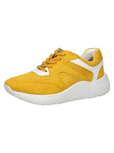 CAPRICE Damen Schnürhalbschuhe 23501-24, Frauen sportlicher Schnürer, lose Einlage, weibliche Ladies feminin elegant,Yellow/White,38 EU / 5 UK von CAPRICE