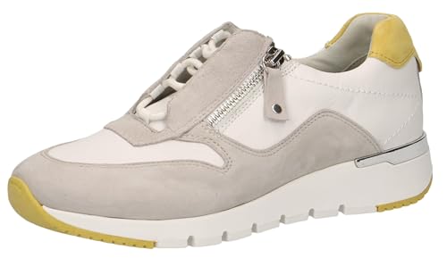 CAPRICE Damen Schnürhalbschuhe 23706-24, Frauen sportlicher Schnürer, lose Einlage, keil keil-Absatz weibliche Lady Ladies,White/Grey,39 EU / 6 UK von CAPRICE