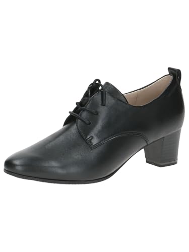 CAPRICE Damen Schnürschuhe aus Leder mit Blockabsatz, Schwarz (Black Nappa), 36.5 EU von CAPRICE