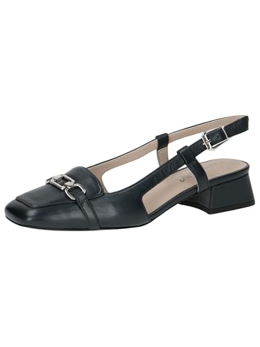 CAPRICE Damen Slingback-Loafer aus Leder Kleiner Absatz, Blau (Ocean Nappa), 39 EU von CAPRICE