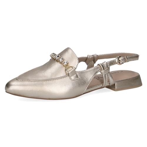 CAPRICE Damen Slingpumps aus Leder Spitz, Gold (Lt.Gold Metal.), 38 EU von CAPRICE