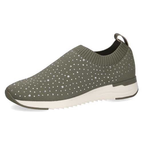 CAPRICE Damen Slip On Sneaker ohne Schnüren zum Schlupfen, Grün (Cactus Knit), 39 EU von CAPRICE