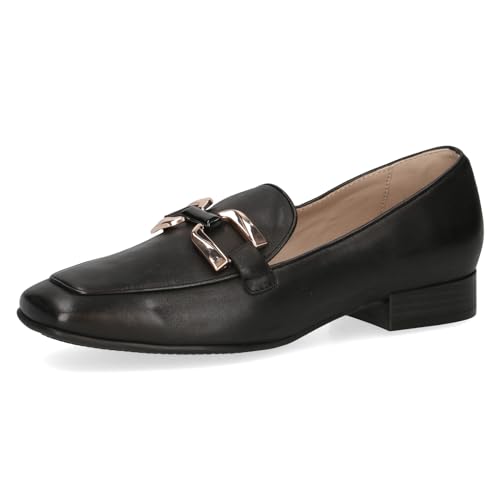 CAPRICE Damen Loafer mit Absatz aus Leder Elegant, Schwarz (Black Softnap.), 40 EU von CAPRICE
