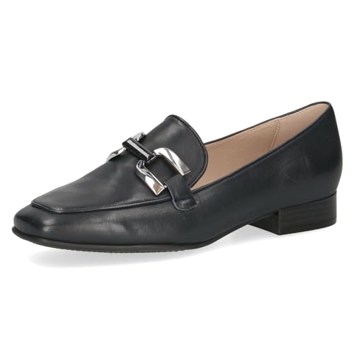 CAPRICE Damen Loafer mit Absatz aus Leder Elegant, Blau (Ocean Softnap.), 42 EU von CAPRICE