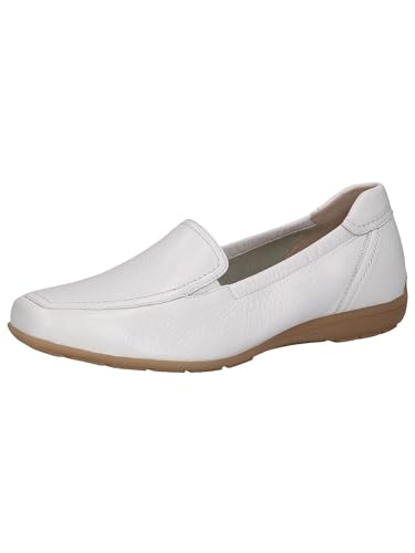 CAPRICE Damen Slipper aus Leder Elegant, Weiß (White Deer), 40 EU von CAPRICE