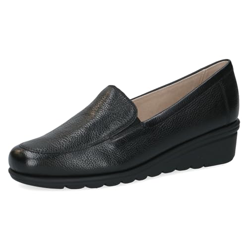 CAPRICE Damen Slipper aus Leder mit Keilabsatz, Schwarz (Black Nappa), 39 EU von CAPRICE