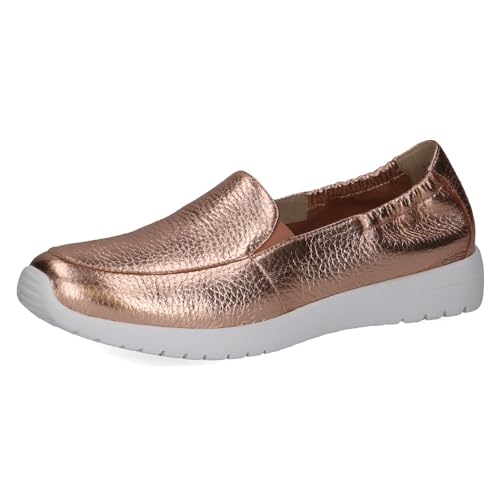 CAPRICE Damen Slipper aus Leder Flach, Metallisch (Roseg.Met.Deer), 38 EU von CAPRICE