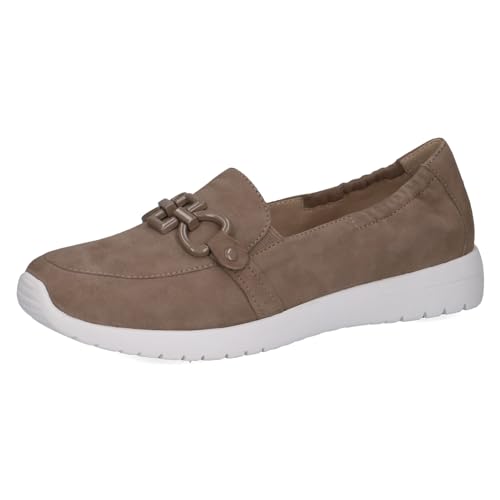 CAPRICE Damen Slipper aus Leder Bequem, Braun (Mud Suede), 36 EU von CAPRICE
