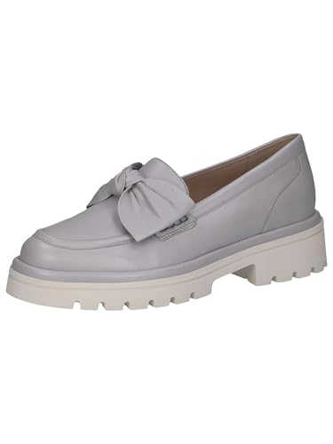 CAPRICE Damen Slipper aus Leder mit Schleife, Grau (Lt.Blue Perl), 40 EU von CAPRICE