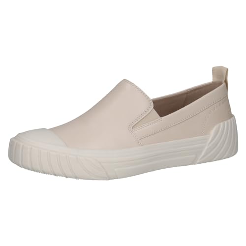 CAPRICE Damen Slipper aus Leder Flach, Cremefarben (Cream Perlato), 37 EU von CAPRICE