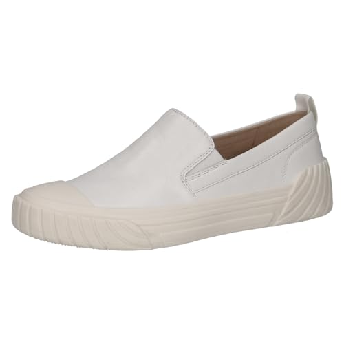 CAPRICE Damen Slipper aus Leder Flach, Cremefarben (White Softnap.), 38 EU von CAPRICE