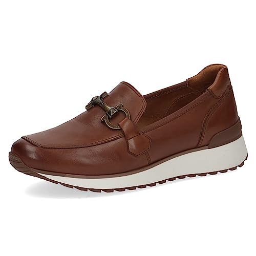 CAPRICE Damen Slipper Airmotion aus Leder Elegant Weite G, Braun (Cognac Nappa), 41 EU von CAPRICE