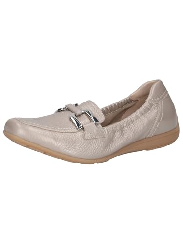 CAPRICE Damen Slipper aus Leder Bequem, Grau (Stone Per.Deer), 39 EU von CAPRICE