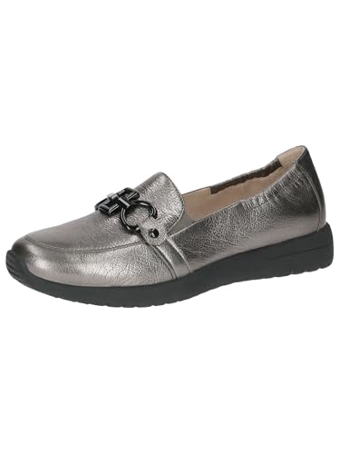 CAPRICE Damen Slipper aus Leder Bequem, Metallisch (Stone Metallic), 37 EU von CAPRICE