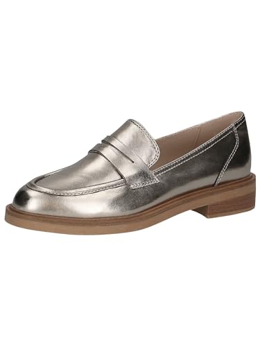 CAPRICE Damen Slipper aus Leder Elegant, Beige (Taupe Metallic), 39 EU von CAPRICE