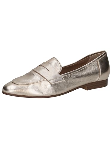 CAPRICE Damen Slipper aus Leder Elegant, Gold (Lt.Gold Metal.), 40.5 EU von CAPRICE