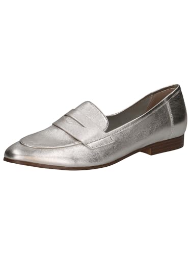 CAPRICE Damen Slipper aus Leder Elegant, Silber (Pearl Metallic), 40.5 EU von CAPRICE