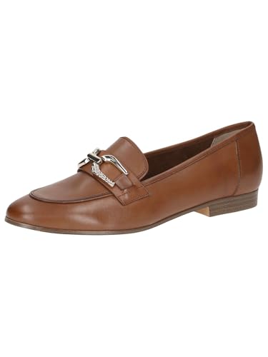 CAPRICE Damen Slipper aus Leder mit Blockabsatz, Braun (Cognac Nappa), 36.5 EU von CAPRICE