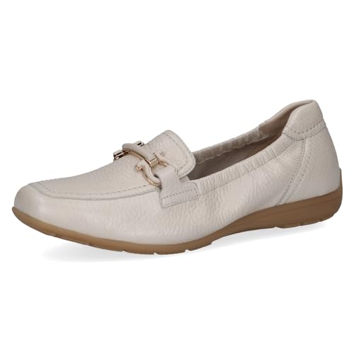 CAPRICE Damen Slipper aus Leder mit Schnalle, Cremefarben (Pearl Perl Dee), 42 EU von CAPRICE