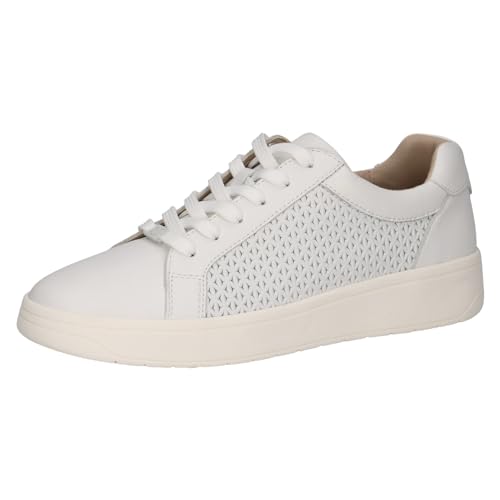 CAPRICE Damen Sneaker flach aus Leder mit Schnürsenkeln, Weiß (White Nappa), 38 EU von CAPRICE