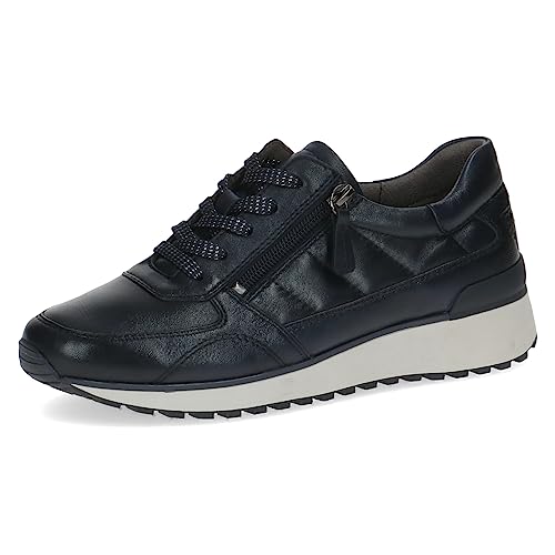 CAPRICE Damen Sneaker flach aus Leder mit Reißverschluss, Blau (Ocean Softnap.), 41 EU von CAPRICE