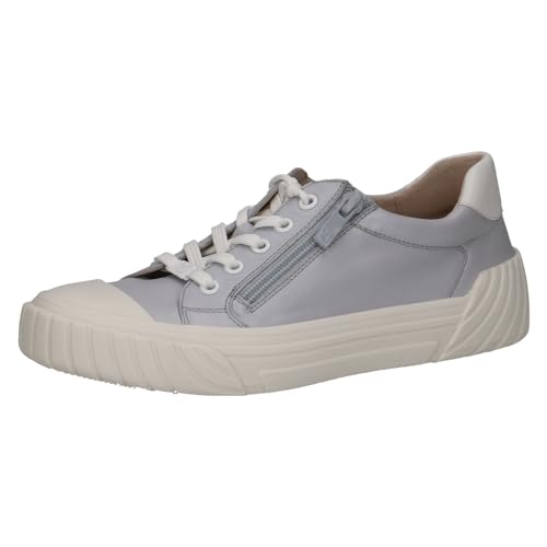 CAPRICE Damen Sneaker flach aus Leder mit Reißverschluss, Blau (Lt.Blue Comb), 37 EU von CAPRICE