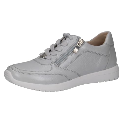 CAPRICE Damen Sneaker flach aus Leder mit Reißverschluss, Lila (Lt.Blue Pe.Dee), 40 EU von CAPRICE