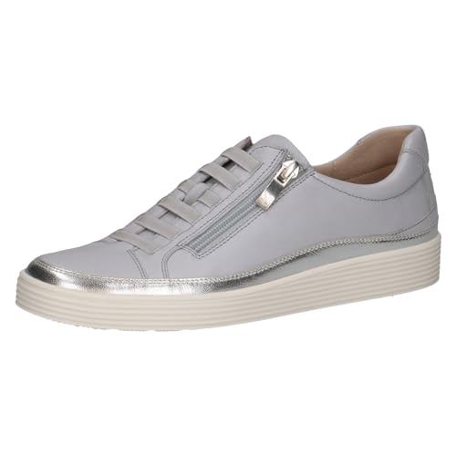 CAPRICE Damen Sneaker flach aus Leder mit Reißverschluss, Grau (Lt.Blue Perl), 39 EU von CAPRICE