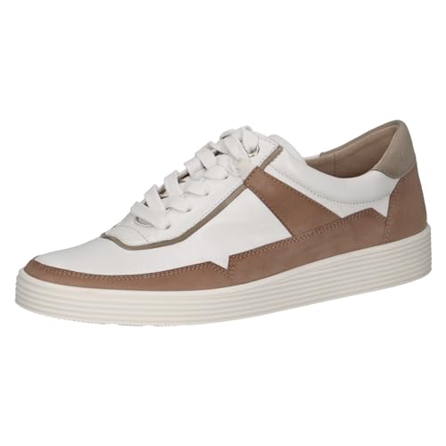 CAPRICE Damen Sneaker flach aus Leder mit Schnürsenkeln, Braun (Taupe Comb), 40 EU von CAPRICE