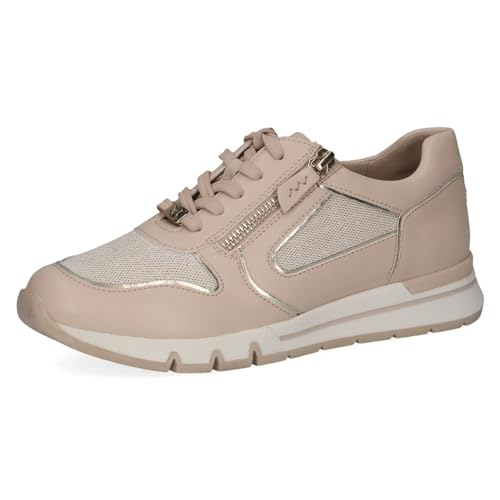 CAPRICE Damen Sneaker flach mit Reißverschluss Elegant Schuhweite H Mehrweite, Beige (Beige Comb), 39 EU von CAPRICE