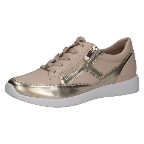 CAPRICE Damen Sneaker flach mit Reißverschluss Elegant, Beige (Beige Comb), 39 EU von CAPRICE