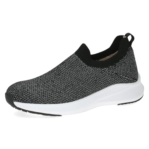 CAPRICE Damen Slip On Sneaker ohne Schnüren zum Schlupfen, Schwarz (Black Knit), 37 EU von CAPRICE