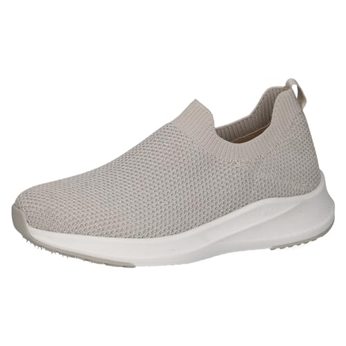 CAPRICE Damen Slip On Sneaker ohne Schnüren zum Schlupfen, Grau (Lt Grey Knit), 37 EU von CAPRICE