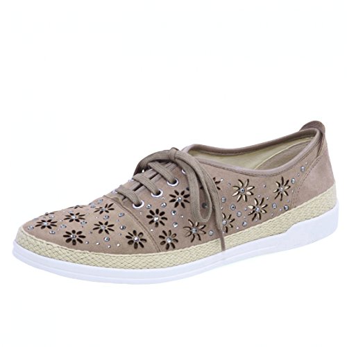 CAPRICE Damen Sneaker Khaki Leder von Größe 37 bis 40,5, Damen Größen:39, Farben:grün von CAPRICE