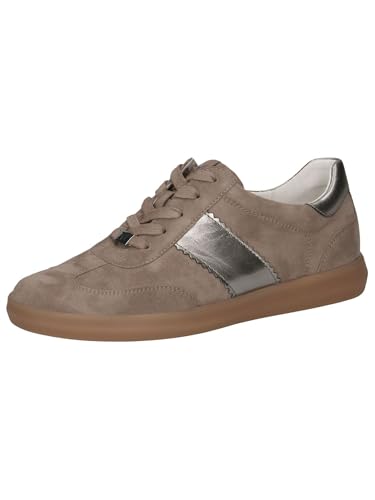 CAPRICE Damen Sneaker flach aus Leder Freizeit, Braun (Mud Comb), 37 EU von CAPRICE