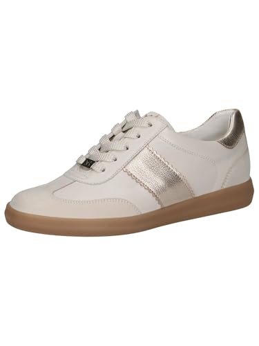 CAPRICE Damen Sneaker flach aus Leder Freizeit, Cremefarben (Snow Comb), 40 EU von CAPRICE