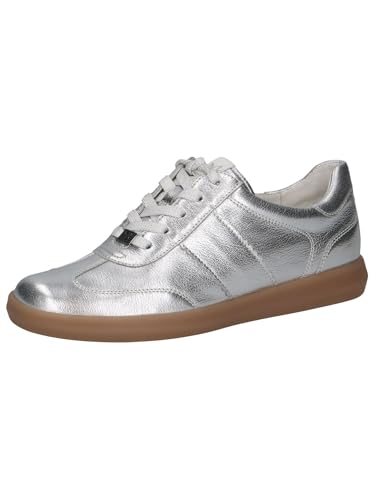 CAPRICE Damen Sneaker flach aus Leder Freizeit, Silber (Silver Metal.), 37.5 EU von CAPRICE