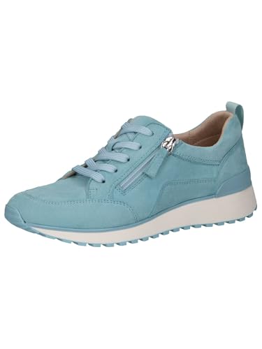 CAPRICE Damen Sneaker flach aus Leder mit Reißverschluss, Blau (Lt.Blue Suede), 40 EU von CAPRICE
