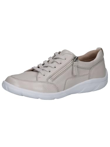 CAPRICE Damen Sneaker flach aus Leder mit Reißverschluss, Cremefarben (Pearl Perl Dee), 37 EU von CAPRICE