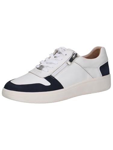 CAPRICE Damen Sneaker flach aus Leder mit Reißverschluss, Weiß (White Comb), 41 EU von CAPRICE