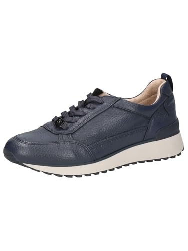 CAPRICE Damen Sneaker flach aus Leder mit Schnürsenkeln, Blau (Ocean Deer), 38 EU von CAPRICE