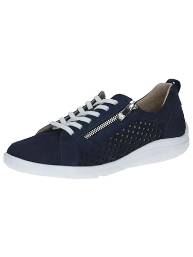 CAPRICE Damen Sneaker flach mit Lochmuster Low Top, Blau (Ocean Suede), 40 EU von CAPRICE