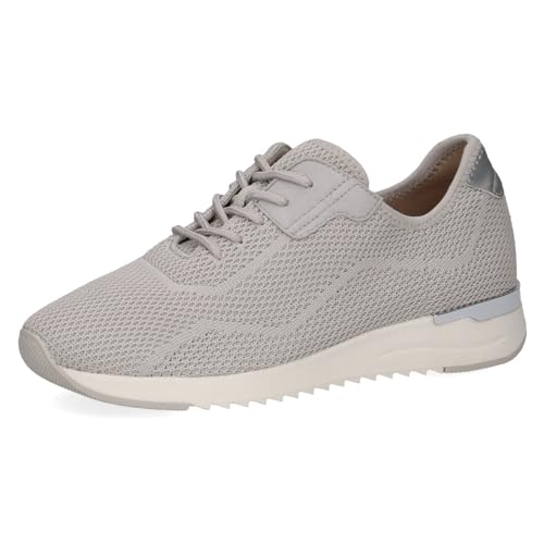 CAPRICE Damen Sneaker flach mit Schnürsenkeln Bequem, Grau (Pebble Knit), 37 EU von CAPRICE